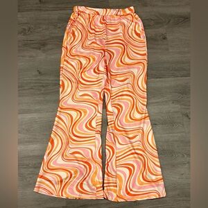 Y2K Vibrant Swirl Patterned Women's Flare Pants *unbranded*